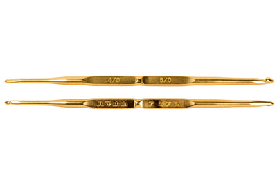 Double-Ended Crochet Hook, Glossy Gold