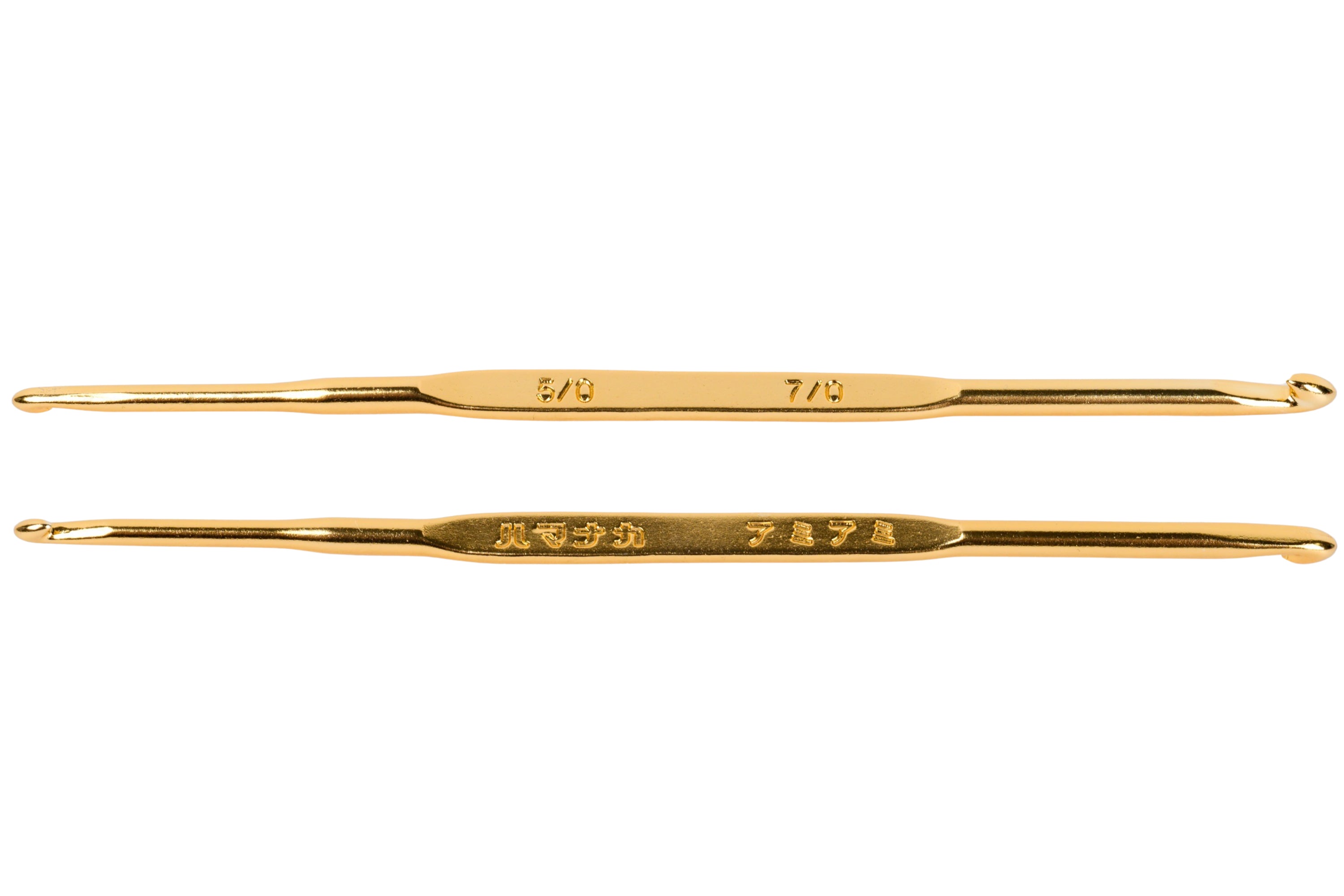 Double-Ended Crochet Hook, Glossy Gold