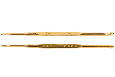 Double-Ended Crochet Hook, Glossy Gold