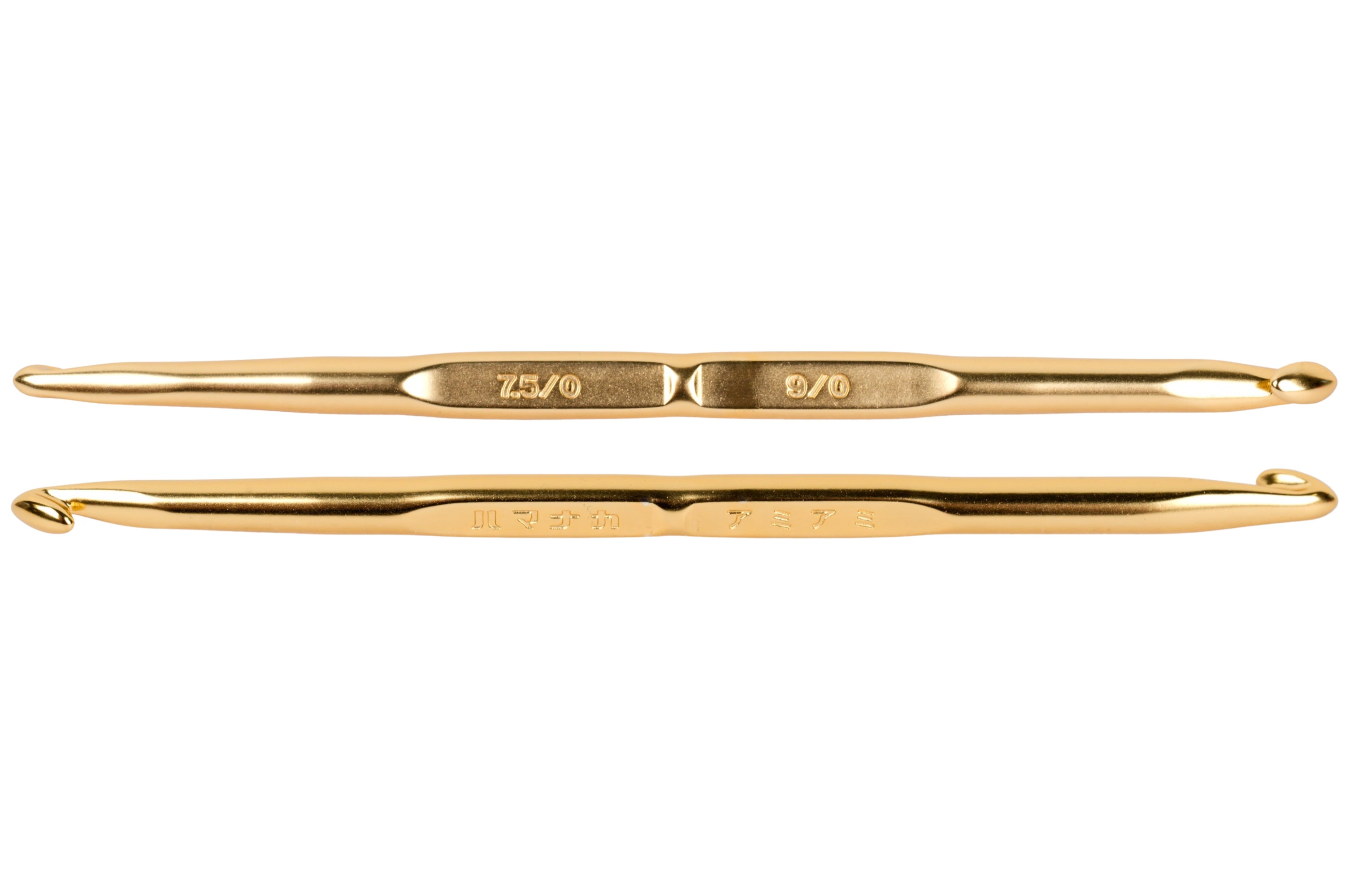 Double-Ended Crochet Hook, Glossy Gold