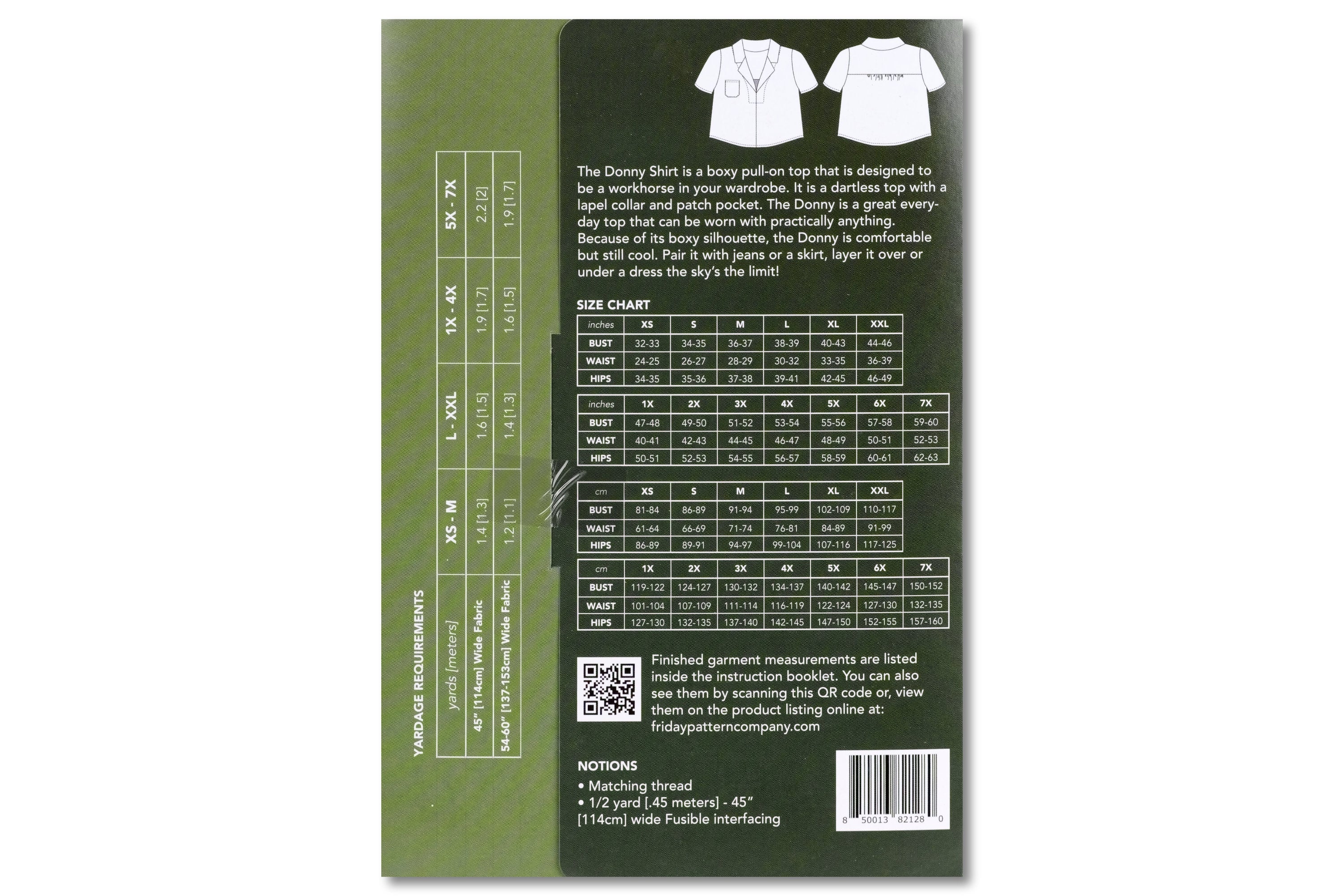 Donny Shirt Sewing Pattern