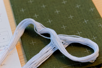 Sashiko Cloth with Disappearing Lines (Tan/Chevrons)