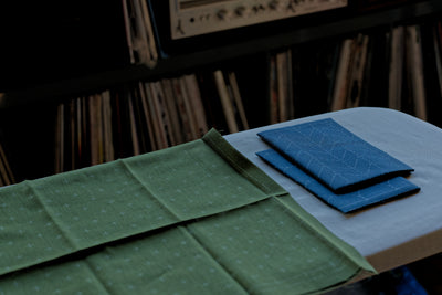 Sashiko Cloth with Disappearing Lines (Tan/Chevrons)