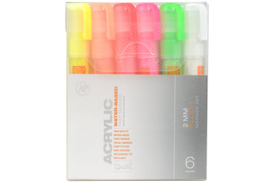 Montana Acrylic Paint Markers, Fluorescent Set of 6