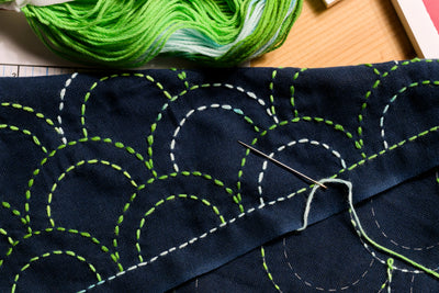 XL Hand-Dyed Sashiko Skein, #204 Cool Meadow
