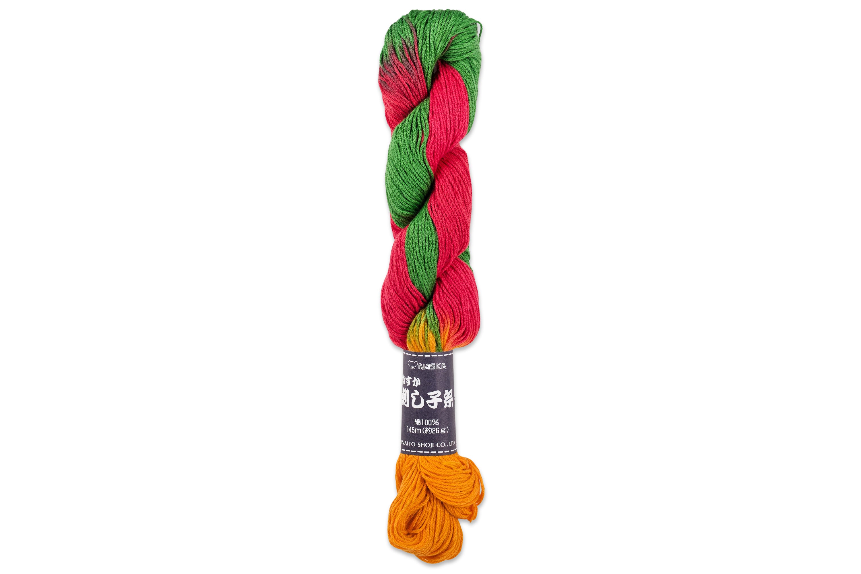 XL Hand-Dyed Sashiko Skein, #201 Brushfire