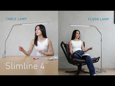 Slimline 4 Table Lamp, Brushed Steel