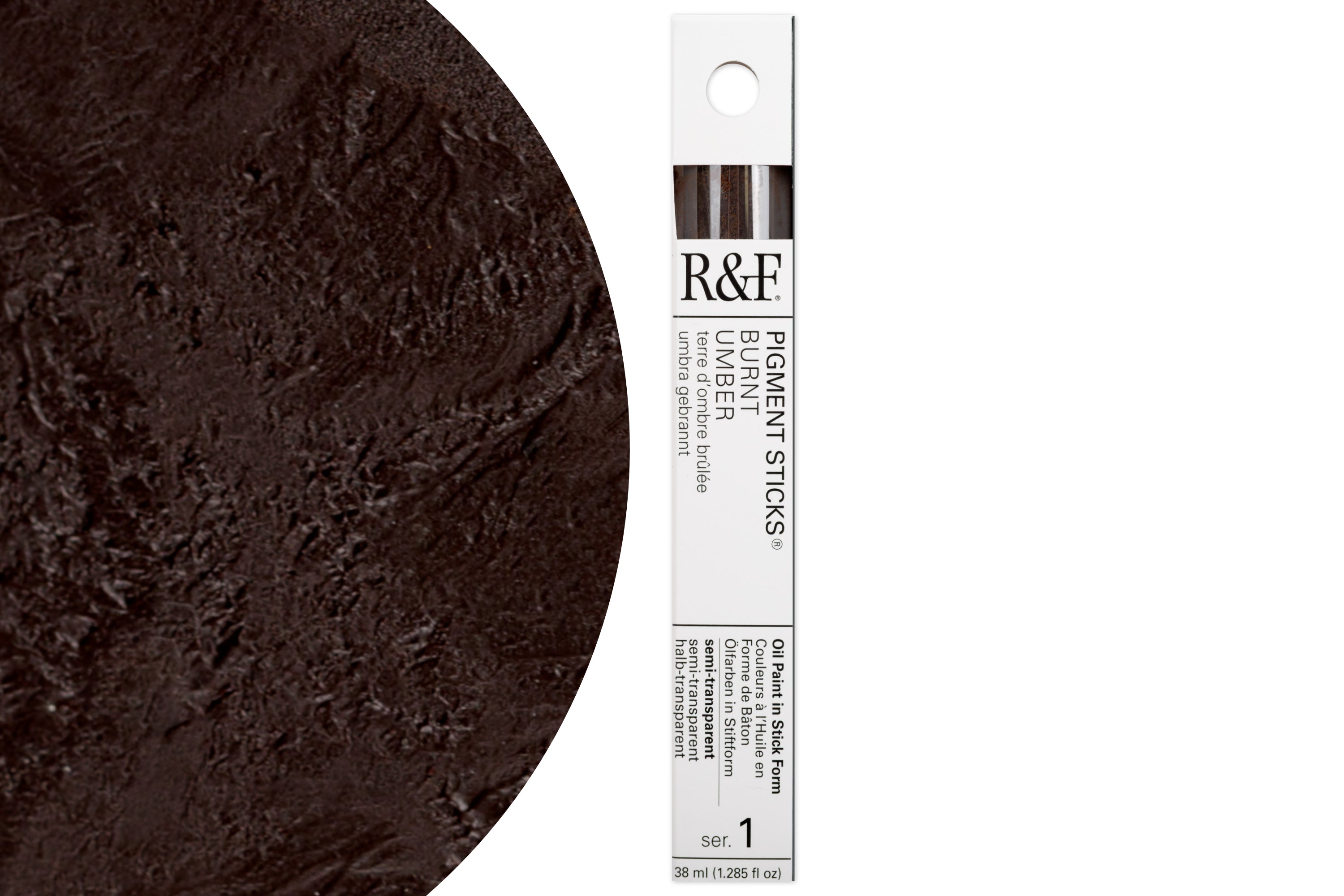 R&F Pigment Stick, Burnt Umber, 38 mL