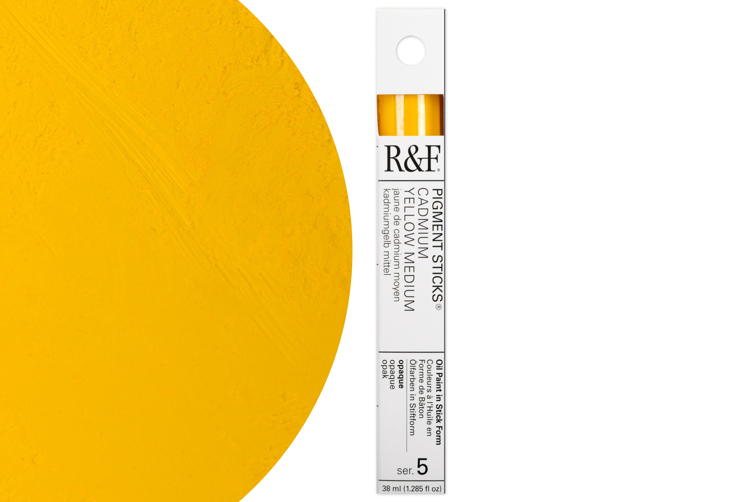 R&F Pigment Stick, Cadmium Yellow Medium, 38 mL