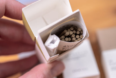 Half-Size Japanese Incense with Brass Base, Jasmine