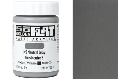 Golden SoFlat Matte Acrylics, N5 Neutral Grey
