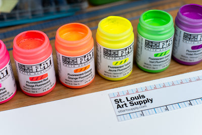 Golden SoFlat Matte Acrylics, Fluorescent Set of 6