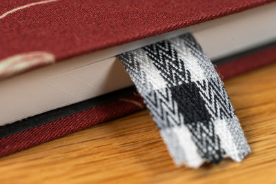 Yarn-Dyed Twill Tape, Black/White Tartan