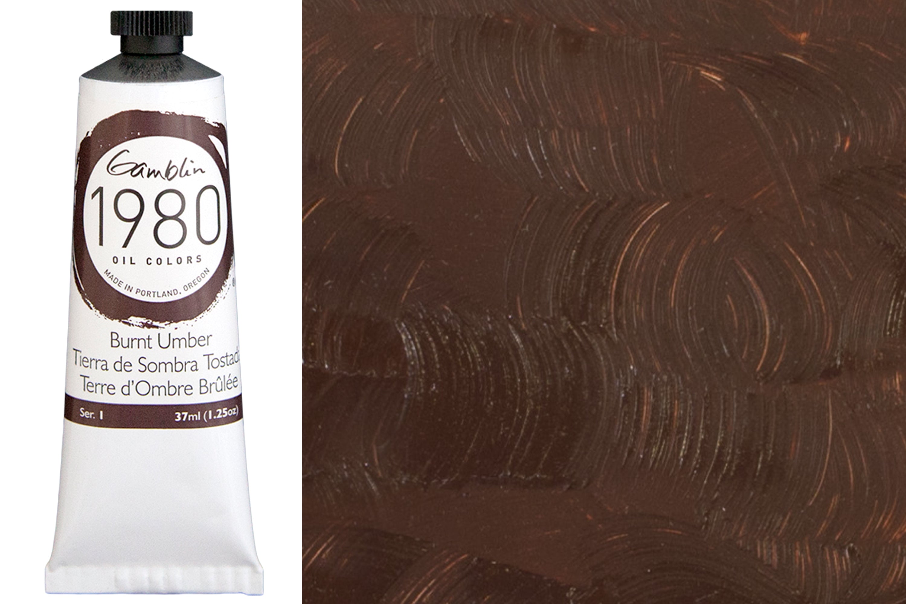 Gamblin 1980 Oil Colors, Burnt Umber