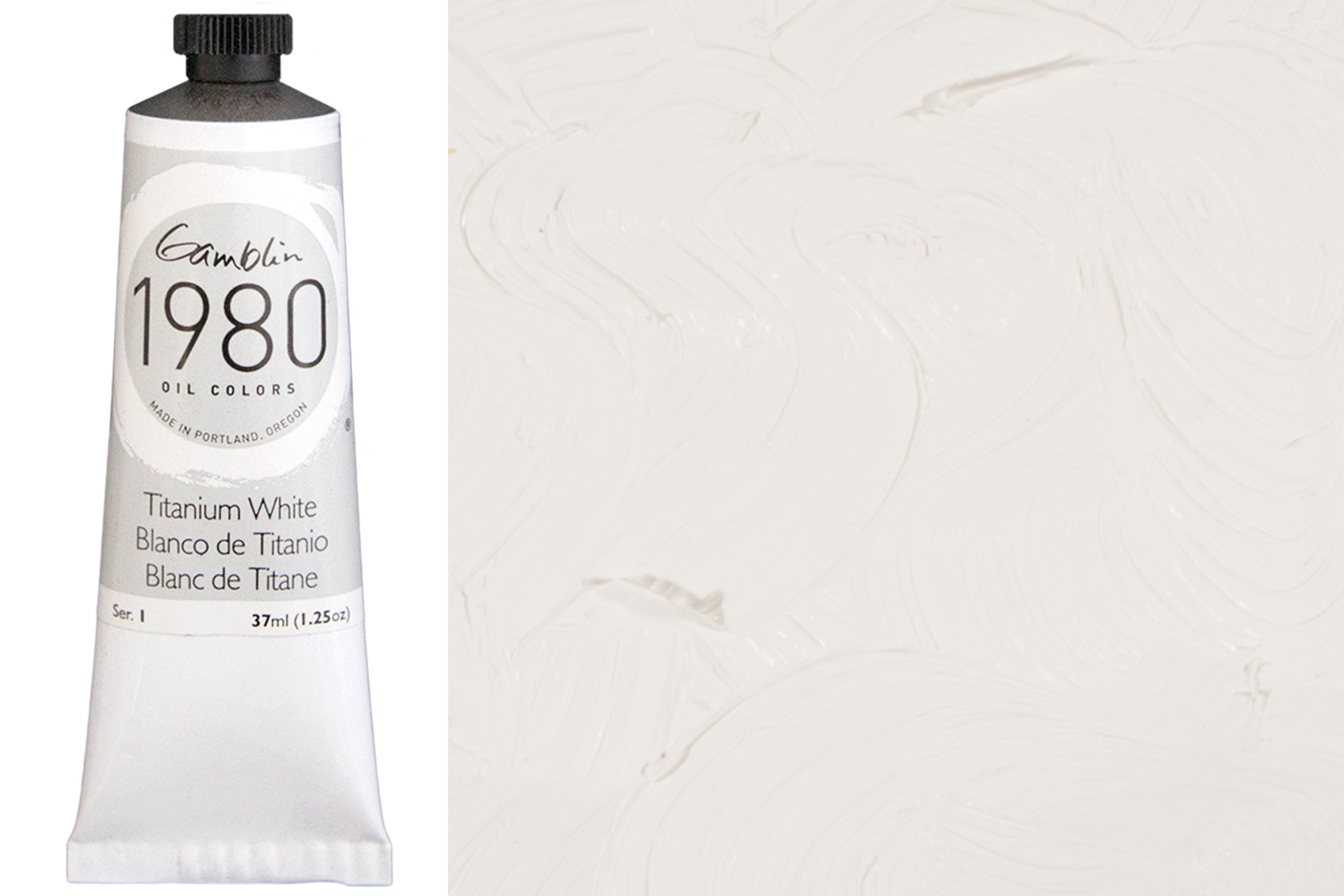Gamblin 1980 Oil Colors, 37 mL, Titanium White