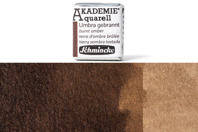 Schmincke - Akademie Watercolor Half Pan, #664 Burnt Umber - St. Louis Art Supply