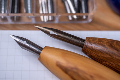 Bullet Pen Holder, Aged Oak, with Leonardt #30 Nib