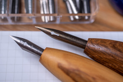 Bullet Pen Holder, Olive Wood, with Leonardt #30 Nib