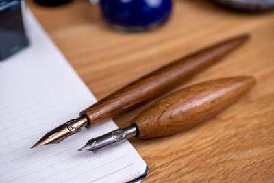 Bullet Pen Holder, Olive Wood, with Leonardt #30 Nib