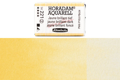 Schmincke - Horadam Watercolor Full Pan, #221 Jaune Brilliant Dark - St. Louis Art Supply