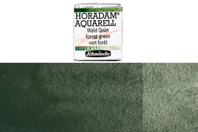 Schmincke - Supergranulation Watercolor Half Pan, #942 Forest Green - St. Louis Art Supply