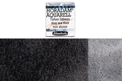 Schmincke - Supergranulation Watercolor Half Pan, #955 Deep Sea Black - St. Louis Art Supply