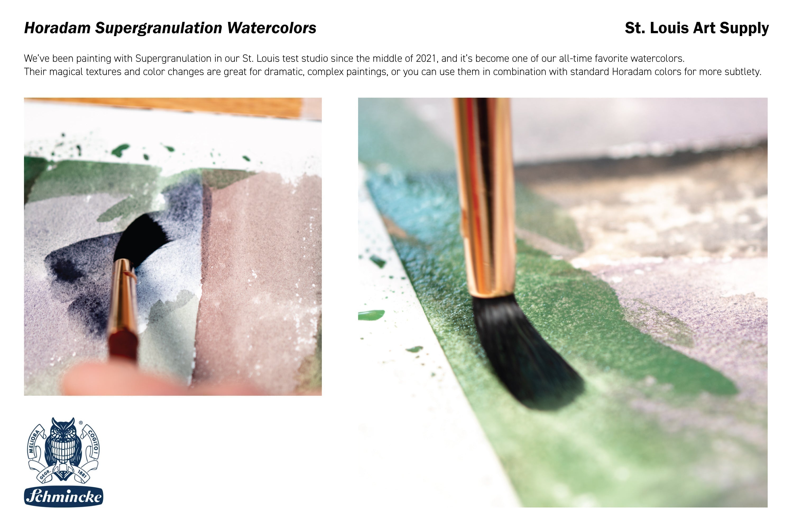 Schmincke - Supergranulation Watercolor Half Pan, #932 Shire Olive - St. Louis Art Supply
