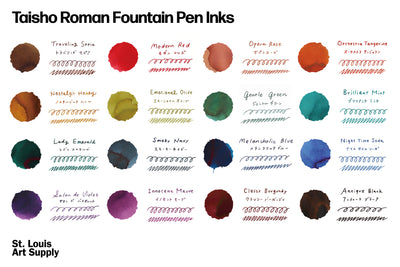 Taisho Roman Fountain Pen Ink, Traveling Sepia