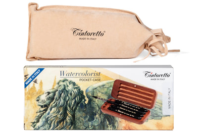 Tintoretto Watercolor Travel Brush Set, Synthetic Squirrel Quills