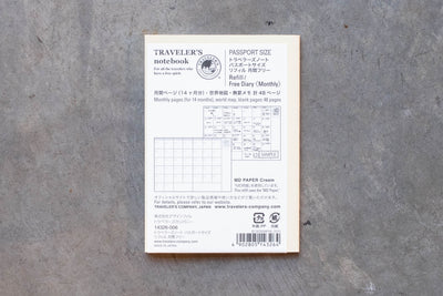 Traveler's Notebook Refill #006: Free Diary Monthly, Passport Size - St. Louis Art Supply